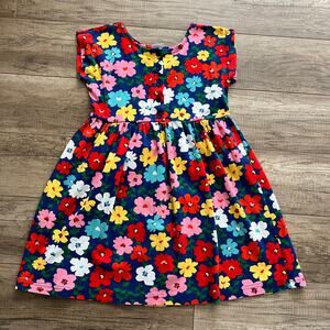 Hanna Andersson Printed Play Dress 140 Floral Cotton Organic 10 Short Sleeve